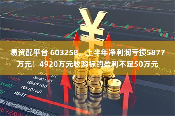 易资配平台 603258，上半年净利润亏损5877万元！4920万元收购标的盈利不足50万元
