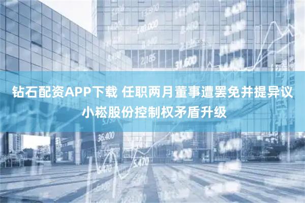 钻石配资APP下载 任职两月董事遭罢免并提异议 小崧股份控制权矛盾升级